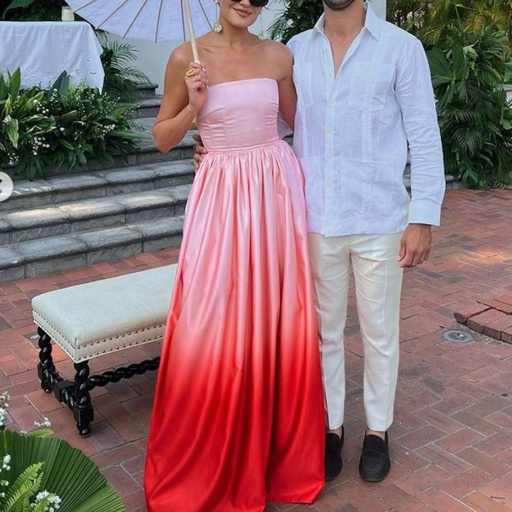 SAU LEE Teigen Gown In Blush Red Ombre, brand new, never worn, no flaws. - Picture 10 of 15